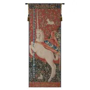 Medieval Portiere Licorne Tapestry Wall Hanging 75 x 29 in