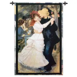 Dance at Bougival Wall Tapestry 53x38 Jacquard Woven Renoir Impressionist Wall Art