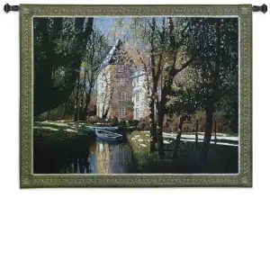 Chateau D'Annecy Wall Tapestry 40x53 Jacquard Woven French Castle Landscape Wall Art