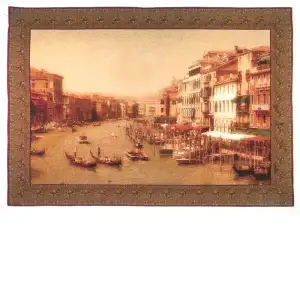 Venice Wall Tapestry 38x53 Jacquard Woven Italian Canal City Wall Art