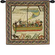 Duke William's Ship With Border European Tapestry Wall hanging