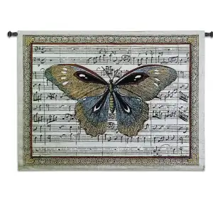 Butterfly Dance Wall Tapestry 27x36 Jacquard Woven Butterfly Botanical Wall Art