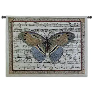 Butterfly Dance Wall Tapestry 41x53 Jacquard Woven Butterfly Botanical Wall Art