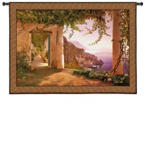 Amalfi Dai Cappuccini Wall Tapestry 37x53 Jacquard Woven Italian Amalfi Coast Wall Art