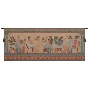 Bayeux Olympians Vintage Tapestry Wall Hanging 19 x 46 in