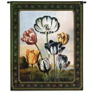 Temple of Flora Wall Tapestry 42x35 Jacquard Woven Botanical Floral Wall Art