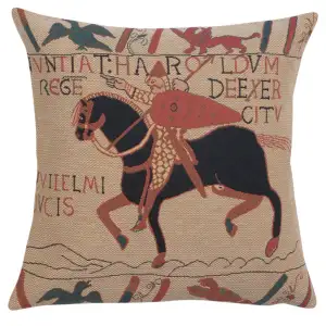 Bayeux Horse European Tapestry Pillow Cover 18x18 Inch Cotton Viscose Polyester Cushion Cover