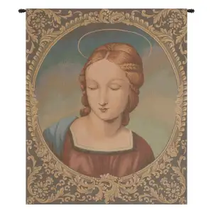 Raphael Madonna Del Cardellino Vintage Tapestry Wall Hanging 22 x 18 in Jacquard Woven Renaissance Madonna Wall Art