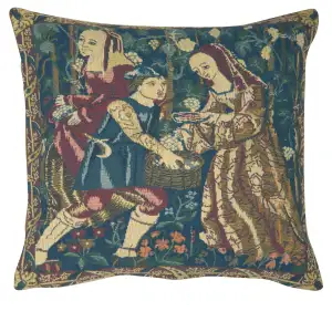 Wine Making I European Tapestry Pillow Cover 14x14 Inch Cotton Cushion Cover