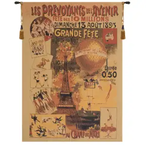 Prevoyants DeL'Avenir History Tapestry Wall Hanging 19 x 14 in Jacquard Woven Medieval Historical Wall Art