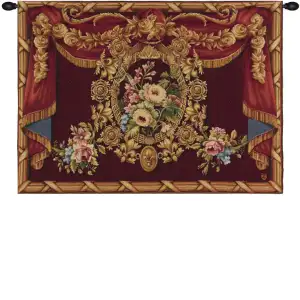 Medaillon Floral Bordure French Tapestry Wall Hanging 58x43 Inch Cotton Jacquard Woven Wall Tapestry