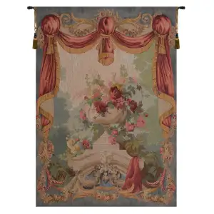 Drape Fleuri French Tapestry Wall Hanging 58x43 Inch Cotton Jacquard Woven Wall Tapestry