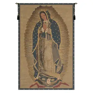 Alberto Passini La Virgen Guadelupe Religious Tapestry Wall Hanging 27 x 19 Jacquard Woven Our Lady of Guadalupe Wall Art