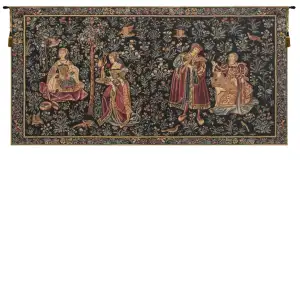 Medieval Galanteries Vintage Tapestry Wall Hanging 17 x 35 in