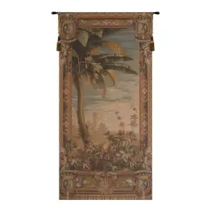 La Recolte des Ananas Basket Door French Tapestry Wall Hanging 58x28 Inch Cotton Jacquard Woven Wall Tapestry