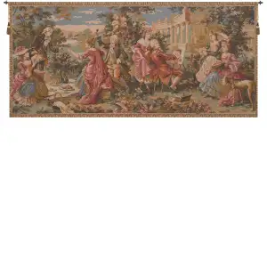 Francois Boucher Le Dejeuner Champetre Tapestry Wall Hanging 29 x 63 in Rococo Pastoral Romantic Jacquard Woven Wall Art
