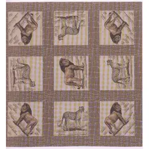 Lion and Cheetah Jacquard Woven Tapestry Throw Blanket 54x54 Inch Wildlife Decor