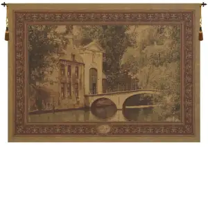 Brugge European Tapestry Wall Hanging 54x36 Inch Cotton Jacquard Woven Wall Tapestry