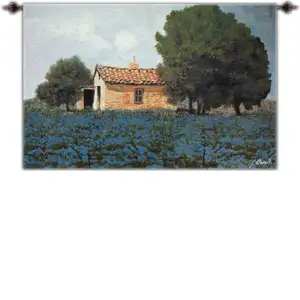 The Hill Of Flowers Fine Art Tapestry 460 in. x 70 in Floral Landscape Garden Jacquard Woven Wall Hanging Home Decor