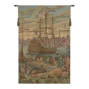 Francesco Guardi The Galleon Decorative Tapestry Wall Hanging 19 x 16 in