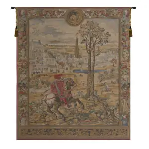 Bernard Van Orley Maximilien European Tapestry Wall Hanging 48 in. x 54 in. Acrylic Viscous Wool Cotton