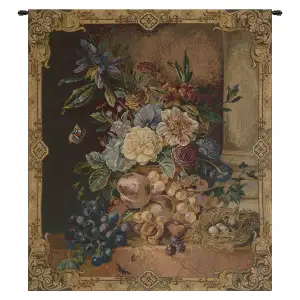 Jan Hendrick Fruit and Flowers Tapestry Wall Hanging 29x26 Inch Cotton Jacquard Woven Wall Tapestry
