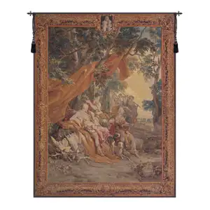Diana Flanders Belgian Tapestry Wall Hanging 49 in. x 38 in Classical Goddess Hunting Scene Jacquard Woven Wall Art