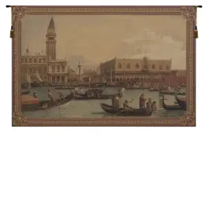 Canaletto Venezia Venice European Tapestry Wall Hanging 78x57 Inch Cotton Jacquard Woven Wall Tapestry