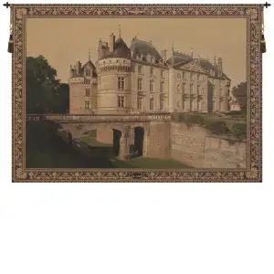 Le Lude Castle European Tapestry Wall Hanging 57x38 Inch Cotton Jacquard Woven Wall Tapestry