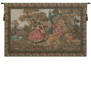 Francois Boucher Minuetto Tapestry Wall Hanging 24 x 38 in Jacquard Woven Romantic Music Wall Art