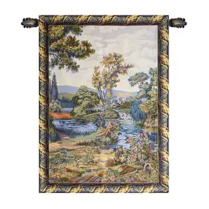 Cascata Italian Tapestry Wall Hanging 32x18 Inch Cotton Jacquard Woven Wall Tapestry - B - H 32" x W 18"