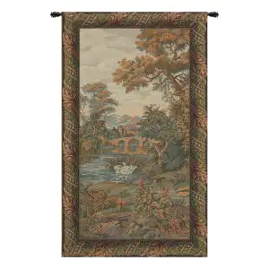 Swan in the Lake Vertical Italian Tapestry Wall Hanging 30x18 Inch Cotton Jacquard Woven Wall Tapestry - B - H 30" x W 18"