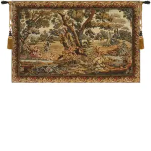 Hunters Resting Renaissance Tapestry Wall Hanging 26 x 41 in Jacquard Woven Medieval Hunting Wall Art - C - H 26" x W 41"