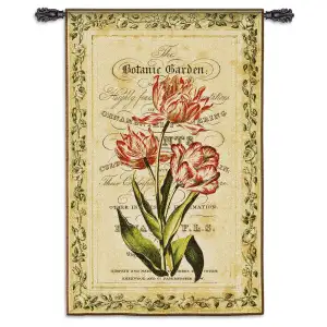 Botanical Garden Tapestry Wall Hanging 53x34 Floral Botanical Garden Jacquard Woven Wall Art Traditional Home Decor