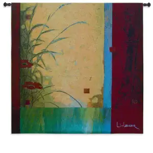 Dancing in the Wind Tapestry Wall Hanging 53x53 Floral Botanical Nature Jacquard Woven Wall Art Home Decor