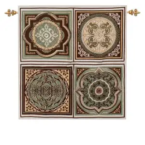 Florentine Medallion Fine Art Tapestry 35 in. x 35 in Italian Renaissance Medallion Jacquard Woven Wall Hanging