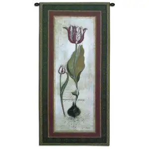 Tulipa Vidoncello Tapestry Wall Hanging 53x27 Tulip Floral Botanical Jacquard Woven Wall Art Traditional Home Decor