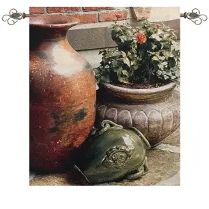 Garden Repose Fine Art Tapestry Wall Hanging  42x35 Inch Cotton Jacquard Woven Wall Tapestry