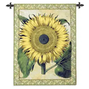 Flos Solismajor Tapestry Wall Hanging 54x42 Sunflower Floral Botanical Jacquard Woven Wall Art Traditional Home Decor