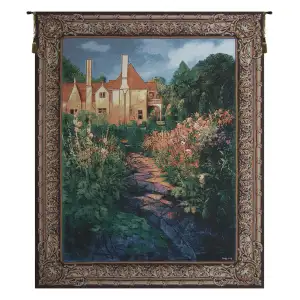 Craig Garden Walk at Sunset Tapestry Wall Hanging 54x42 Inch Cotton Jacquard Woven Wall Tapestry