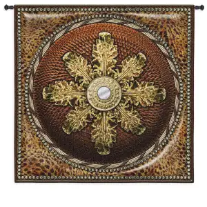 Leopard Mirror Tapestry Wall Hanging 45x45 Leopard Wildlife Animal Jacquard Woven Wall Art Exotic Home Decor