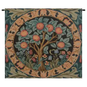 The Orange Tree French Tapestry Wall Hanging 27 x 28 in Jacquard Woven Botanical Garden Wall Art