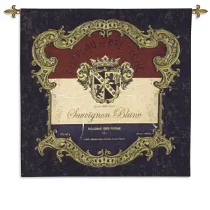 Chateau de Bretagne Tapestry Wall Hanging 34x34 French Chateau Castle Landscape Jacquard Woven Wall Art European Decor