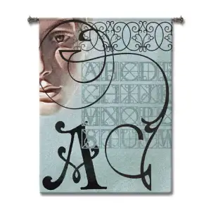 Alpha Man Tapestry Wall Hanging 53x42 Figurative Contemporary Jacquard Woven Wall Art Modern Home Decor