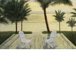 Palm Beach Retreat Fine Art Tapestry Wall Hanging  35x53 Inch Cotton Jacquard Woven Wall Tapestry