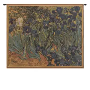 Vincent Van Gogh Iris Tapestry Wall Hanging 27 x 32 in Jacquard Woven Floral Wall Art