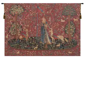 Medieval Touch Toucher Vintage Tapestry Wall Hanging 28 x 36 in Lady and Unicorn Five Senses Jacquard Woven Wall Art