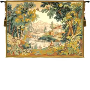 Paysage du Lauragais French Tapestry 50x72 French Countryside Landscape Jacquard Woven Wall Hanging Rustic Country Home Decor