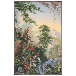 Agapanthes French Tapestry 54x36 Agapanthus Floral Botanical Garden Jacquard Woven Wall Hanging French Country Home Decor