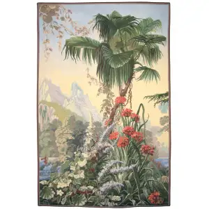 Amaryllis French Tapestry 54x36 Floral Botanical Flower Garden Jacquard Woven Wall Hanging French Country Home Decor